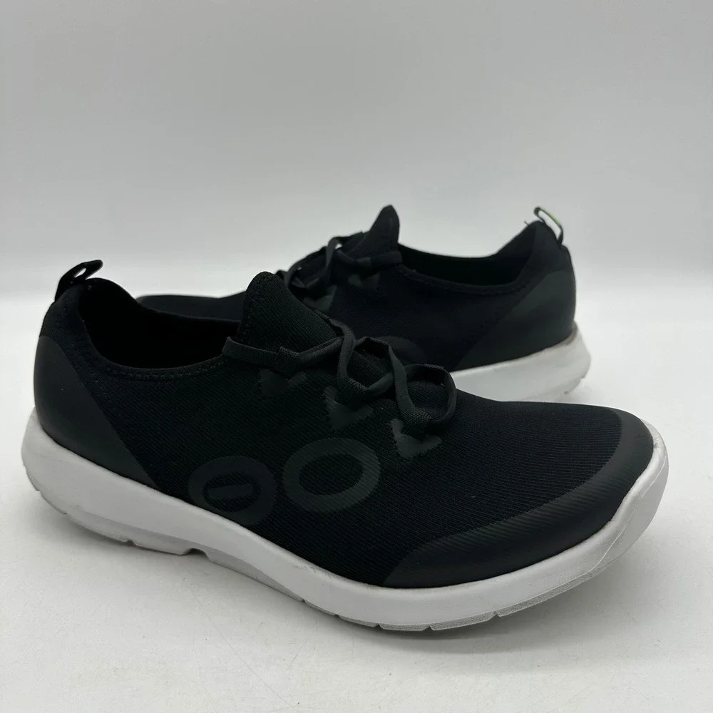 OOFOS 08012024-12 Mens 9 OOmg Sport LS Low Black/White Slip On Recovery Shoes